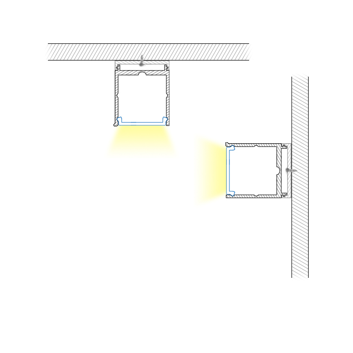 HL-BAPL020 Height 30mm High Power Recessed Extruded Aluminum Channel Profile Good heatsink For Home Lighting HL-BAPL020 Height 30mm High Power Recessed Extruded Aluminum Channel Profile Good heatsink For Home Lighting